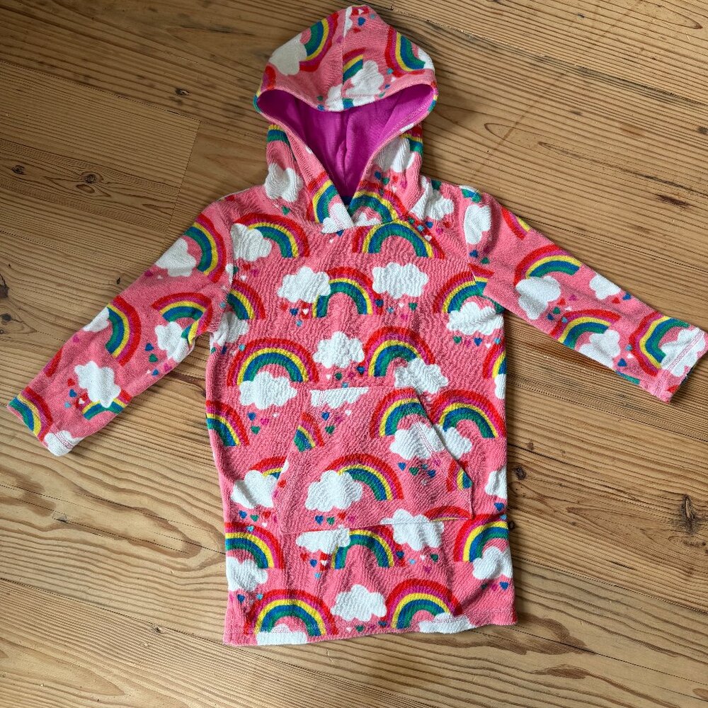 Mini Boden Terry Cloth Swim Cover Up / Towelling Zip Throw-On  Sz 5-6Y / 116cm